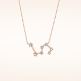 0.15 TCW Round Cut Moissanite Leo Zodiac Constellation Necklace