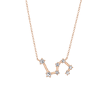 0.15 TCW Round Lab Grown Diamond Leo Zodiac Constellation Necklace