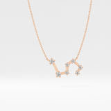 0.15 TCW Round Lab Grown Diamond Leo Zodiac Constellation Necklace