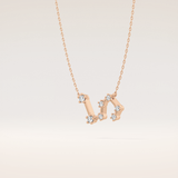 0.15 TCW Round Cut Moissanite Leo Zodiac Constellation Necklace