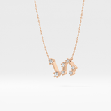 0.15 TCW Round Lab Grown Diamond Leo Zodiac Constellation Necklace