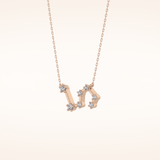 0.15 TCW Round Cut Moissanite Leo Zodiac Constellation Necklace