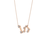 0.15 TCW Round Lab Grown Diamond Leo Zodiac Constellation Necklace