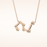 0.15 TCW Round Cut Moissanite Leo Zodiac Constellation Necklace