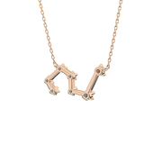 0.15 TCW Round Lab Grown Diamond Leo Zodiac Constellation Necklace
