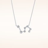 0.15 TCW Round Cut Moissanite Leo Zodiac Constellation Necklace