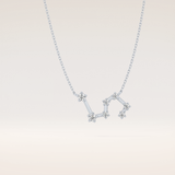 0.15 TCW Round Cut Moissanite Leo Zodiac Constellation Necklace