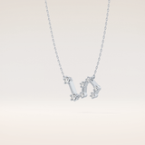 0.15 TCW Round Cut Moissanite Leo Zodiac Constellation Necklace