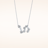 0.15 TCW Round Cut Moissanite Leo Zodiac Constellation Necklace