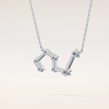 0.15 TCW Round Cut Moissanite Leo Zodiac Constellation Necklace