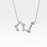 0.15 TCW Round Lab Grown Diamond Leo Zodiac Constellation Necklace