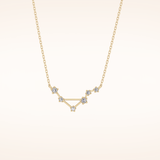 0.078 TCW Round Cut Moissanite Libra Zodiac Constellation Necklace