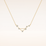 0.078 TCW Round Cut Moissanite Libra Zodiac Constellation Necklace