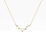 0.078 TCW Round Lab Grown Diamond Libra Zodiac Constellation Necklace