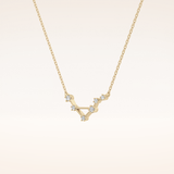 0.078 TCW Round Cut Moissanite Libra Zodiac Constellation Necklace