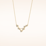 0.078 TCW Round Cut Moissanite Libra Zodiac Constellation Necklace