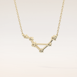 0.078 TCW Round Cut Moissanite Libra Zodiac Constellation Necklace
