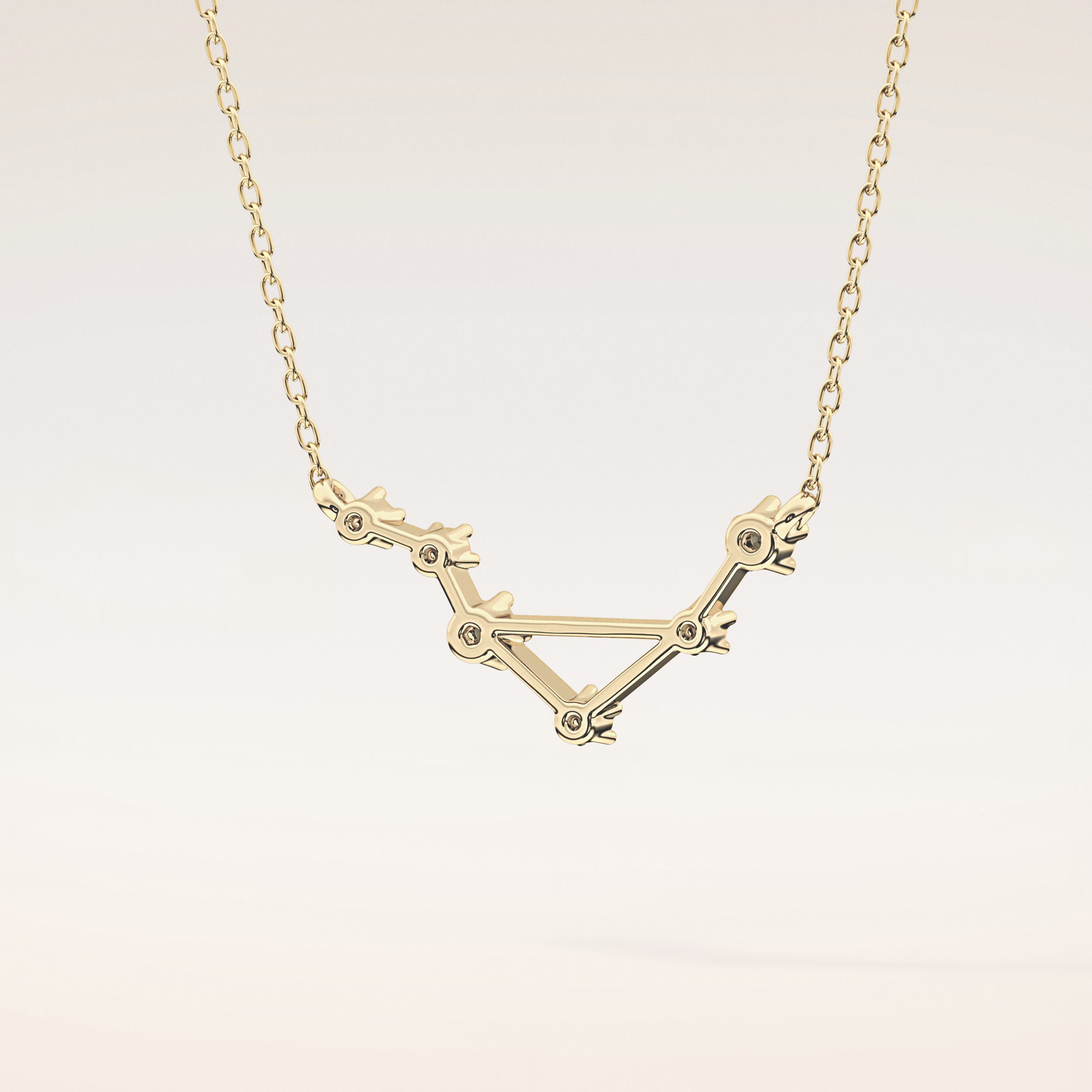 0.078 TCW Round Cut Moissanite Libra Zodiac Constellation Necklace