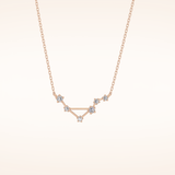 0.078 TCW Round Cut Moissanite Libra Zodiac Constellation Necklace
