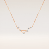 0.078 TCW Round Cut Moissanite Libra Zodiac Constellation Necklace