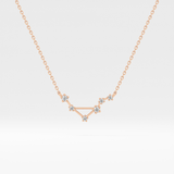 0.078 TCW Round Lab Grown Diamond Libra Zodiac Constellation Necklace