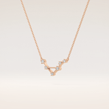 0.078 TCW Round Cut Moissanite Libra Zodiac Constellation Necklace