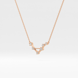 0.078 TCW Round Lab Grown Diamond Libra Zodiac Constellation Necklace