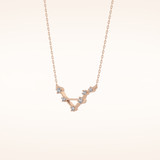 0.078 TCW Round Cut Moissanite Libra Zodiac Constellation Necklace