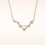 0.078 TCW Round Cut Moissanite Libra Zodiac Constellation Necklace