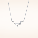 0.078 TCW Round Cut Moissanite Libra Zodiac Constellation Necklace