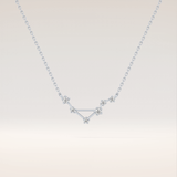 0.078 TCW Round Cut Moissanite Libra Zodiac Constellation Necklace