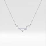 0.078 TCW Round Lab Grown Diamond Libra Zodiac Constellation Necklace