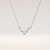 0.078 TCW Round Cut Moissanite Libra Zodiac Constellation Necklace