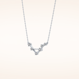 0.078 TCW Round Cut Moissanite Libra Zodiac Constellation Necklace