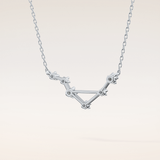 0.078 TCW Round Cut Moissanite Libra Zodiac Constellation Necklace