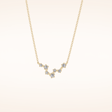 0.103 TCW Round Cut Moissanite Pisces Zodiac Constellation Necklace