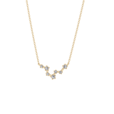 0.103 TCW Round Lab Grown Diamond Pisces Zodiac Constellation Necklace