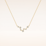 0.103 TCW Round Cut Moissanite Pisces Zodiac Constellation Necklace