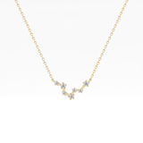 0.103 TCW Round Lab Grown Diamond Pisces Zodiac Constellation Necklace