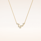 0.103 TCW Round Cut Moissanite Pisces Zodiac Constellation Necklace
