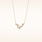 0.103 TCW Round Cut Moissanite Pisces Zodiac Constellation Necklace