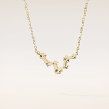 0.103 TCW Round Cut Moissanite Pisces Zodiac Constellation Necklace
