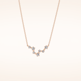 0.103 TCW Round Cut Moissanite Pisces Zodiac Constellation Necklace