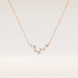 0.103 TCW Round Cut Moissanite Pisces Zodiac Constellation Necklace