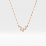 0.103 TCW Round Lab Grown Diamond Pisces Zodiac Constellation Necklace