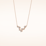 0.103 TCW Round Cut Moissanite Pisces Zodiac Constellation Necklace