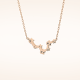 0.103 TCW Round Cut Moissanite Pisces Zodiac Constellation Necklace