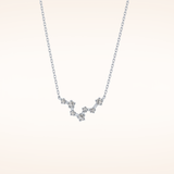 0.103 TCW Round Cut Moissanite Pisces Zodiac Constellation Necklace