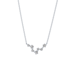 0.103 TCW Round Lab Grown Diamond Pisces Zodiac Constellation Necklace