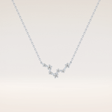 0.103 TCW Round Cut Moissanite Pisces Zodiac Constellation Necklace
